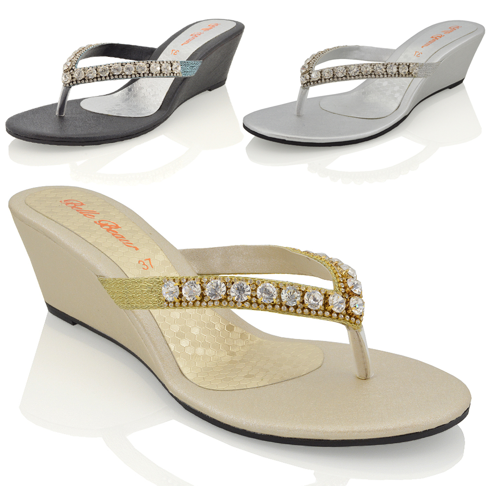 sparkly low heel sandals